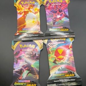 Pokemon TCG Darkness Ablaze Sleeved Booster Pack LOT OF 4 PACKS FACTORY SEALED